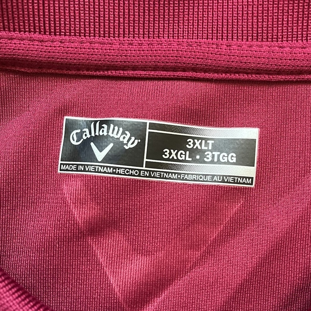 Callaway Golf Polo Opti Dri Dark Purple/red Short Sleeve Shirt Mens 3XL - Picture 3 of 8